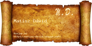 Matisz Dávid névjegykártya