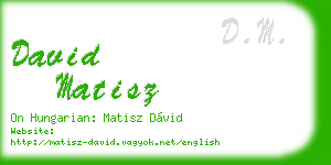 david matisz business card